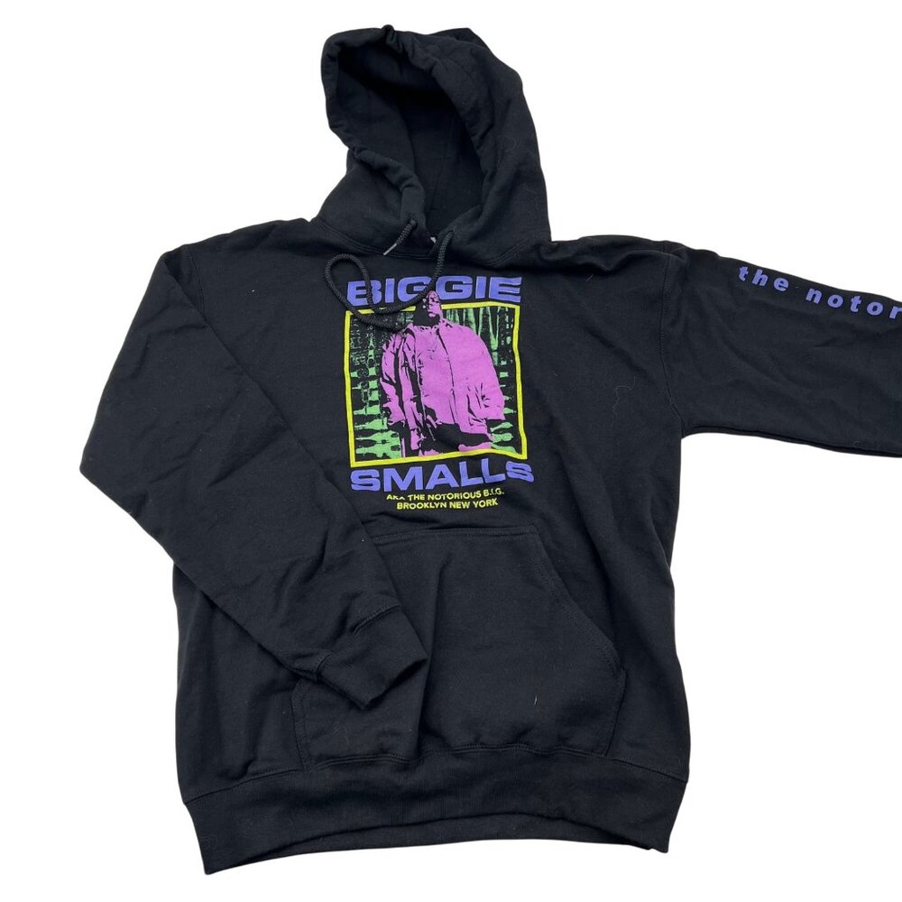 Biggie Smalls Graphic Hoodie Black Gildan Heavy Blend Cotton/Polyester SMALL